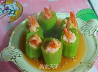 丝瓜鲜虾盅的做法步骤：5