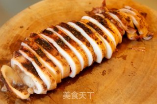 腊味饭配烤鲜鱿鱼的做法步骤：6