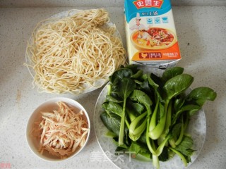 史云生原汁上汤鸡丝青菜面的做法步骤：1