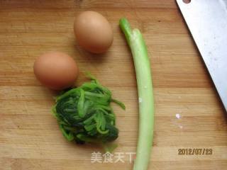 油菜鸡蛋煎饼的做法步骤：2