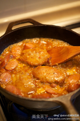 Iberian pork loin with sausage & beans的做法步骤：10