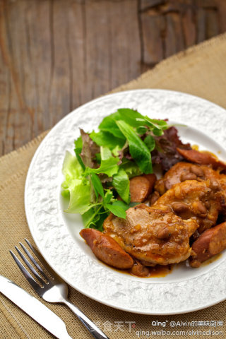Iberian pork loin with sausage & beans的做法步骤：11