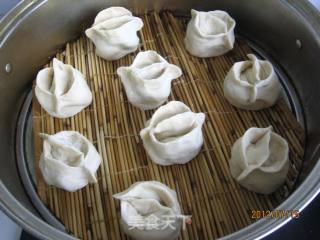 花朵绿豆沙包的做法步骤：12