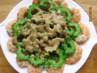 麻酱苦瓜虾干的做法步骤：10