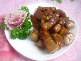 五花肉炖杏鲍菇的做法步骤：7