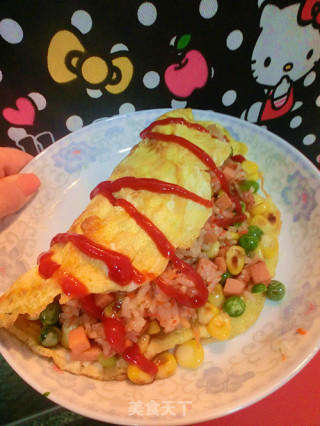 营养美味の蛋包饭。第一次做还满成功的的做法步骤：10