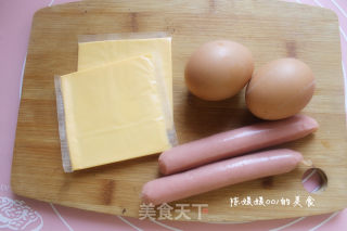 火腿奶酪鸡蛋卷的做法步骤：1