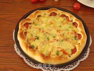 欧陆风情鲍菇培根披萨的做法步骤：17