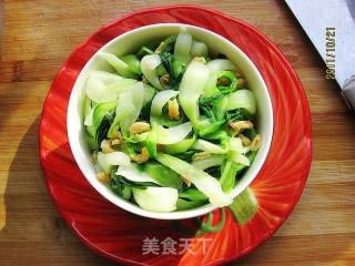 虾米手撕油菜的做法步骤：11