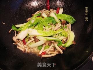 小白菜蟹味菇的做法步骤：6
