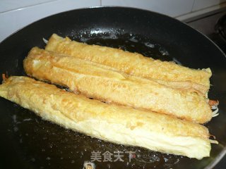 豆皮蔬菜卷的做法步骤：7