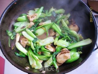 酱香油菜香菇的做法步骤：6