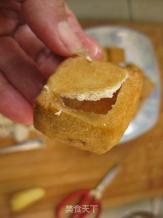 有内涵的油豆腐——油豆腐塞肉的做法步骤：2