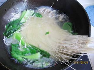 油菜肉丝面的做法步骤：6
