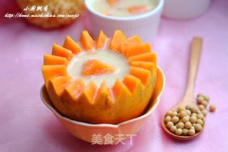 银耳豆浆木瓜饮的做法步骤：15