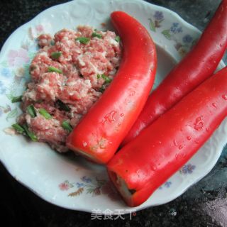 彩椒酿肉的做法步骤：1