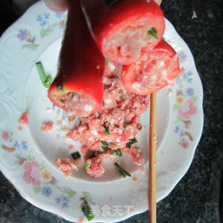 彩椒酿肉的做法步骤：3