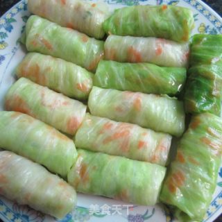 油煎包菜卷的做法步骤：9