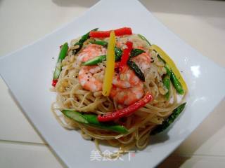 意大利面食“冷腌虾蒜香意大利面”的做法步骤：14