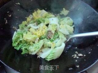 儿子爱吃的小菜——肉末白菜的做法步骤：6