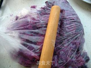 中西合璧【饺子皮紫薯挞】的做法步骤：4