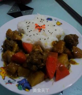 咖喱牛肉丸子饭的做法步骤：13