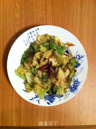 爆炒圆白菜（不出汤哦）的做法步骤：4