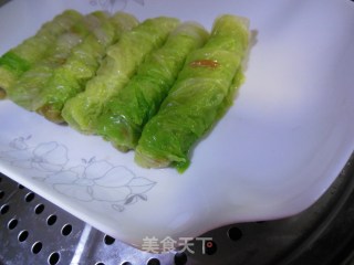 白菜翡翠卷的做法步骤：17