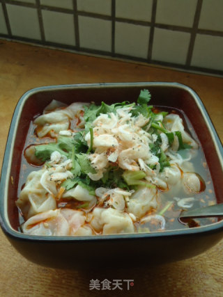 【酸汤馄饨】---附：简单快捷零失误馄饨包法的做法步骤：13