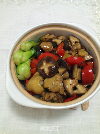 减肥餐之   香菇鸡肉煲仔饭的做法步骤：11