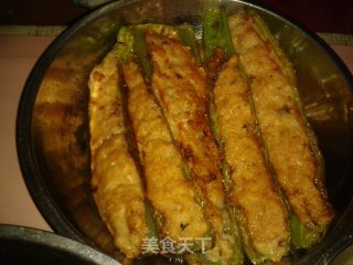 香煎鲮鱼饼&瓤虎皮尖椒的做法步骤：7