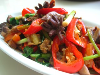 泡菜炒鸡杂的做法步骤：8