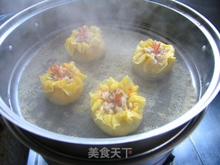 缤纷好滋味——翡翠黄金北极虾烧麦的做法步骤：22