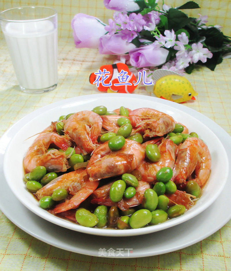 毛豆炒鲜虾的做法