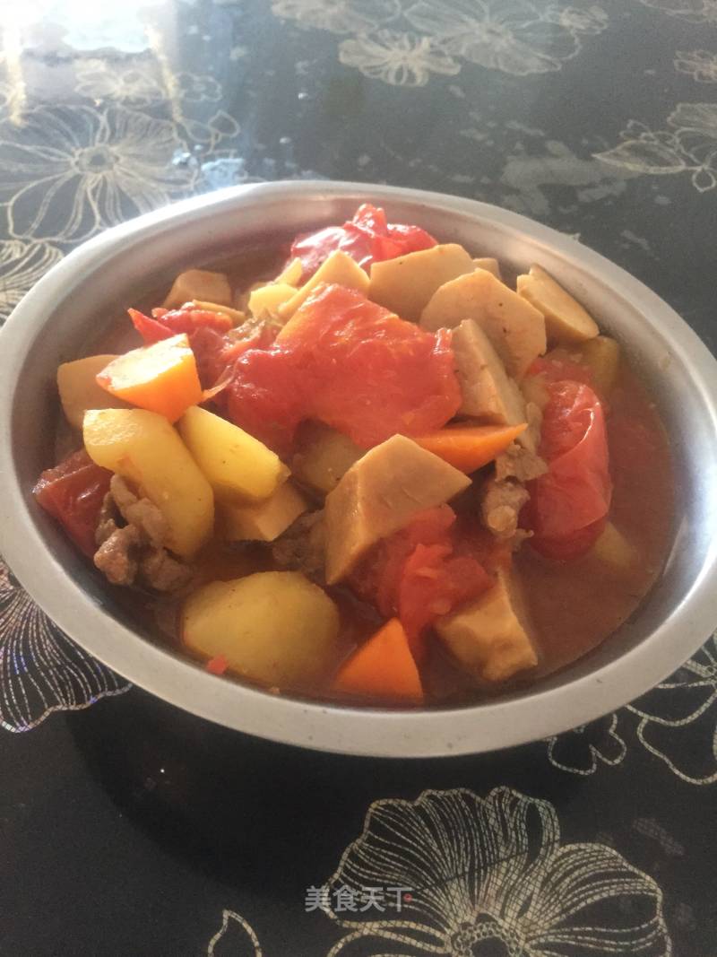 西红柿土豆炖杏鲍菇的做法