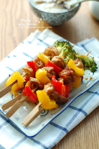 时蔬鸡肉烤串的做法步骤：6