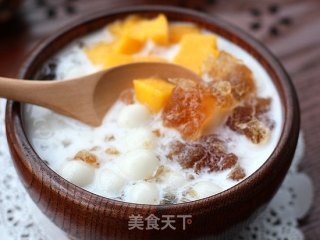 美容甜点——桃胶牛奶圆子羹的做法步骤：9