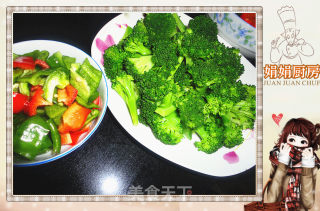 西兰花炒腊肠的做法步骤：2