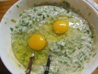 芹菜叶海蛎煎饼—— 宝宝补锌好选择的做法步骤：7