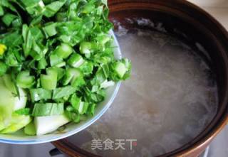 冬日暖意浮心头 --- 迟菜心瑶柱粥的做法步骤：7