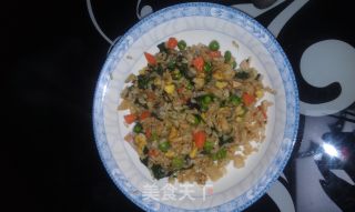 五色炒饭的做法步骤：9