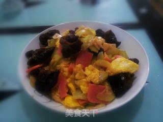 营养美味的角瓜木耳鸡蛋的做法步骤：5