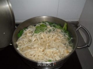 金针豆腐翡翠汤的做法步骤：3