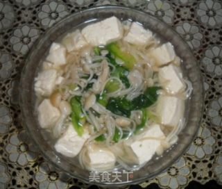 金针豆腐翡翠汤的做法步骤：5