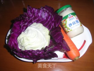 三色沙拉的做法步骤：1