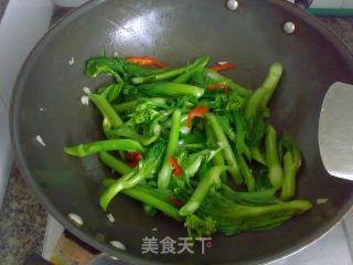 生炒鲍汁芥菜心的做法步骤：6