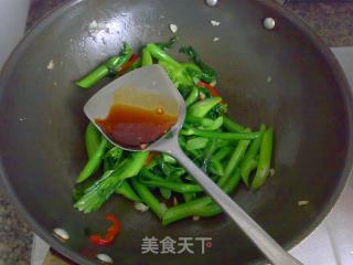 生炒鲍汁芥菜心的做法步骤：7