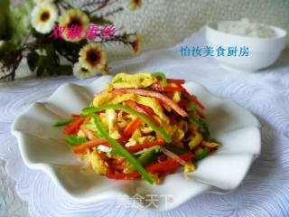 【双椒蛋丝】零技巧打造的快手小炒的做法步骤：12