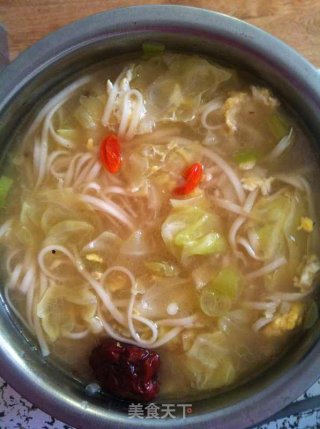 白菜鸡蛋面的做法步骤：4