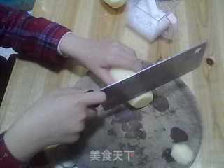 家庭版无油薯片的做法步骤：2